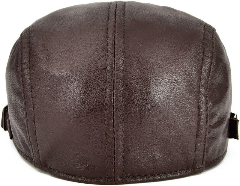 VOBOOM Men Women Adjustable Genuine Leather Ivy Cap Newsboy Hat - Image 4